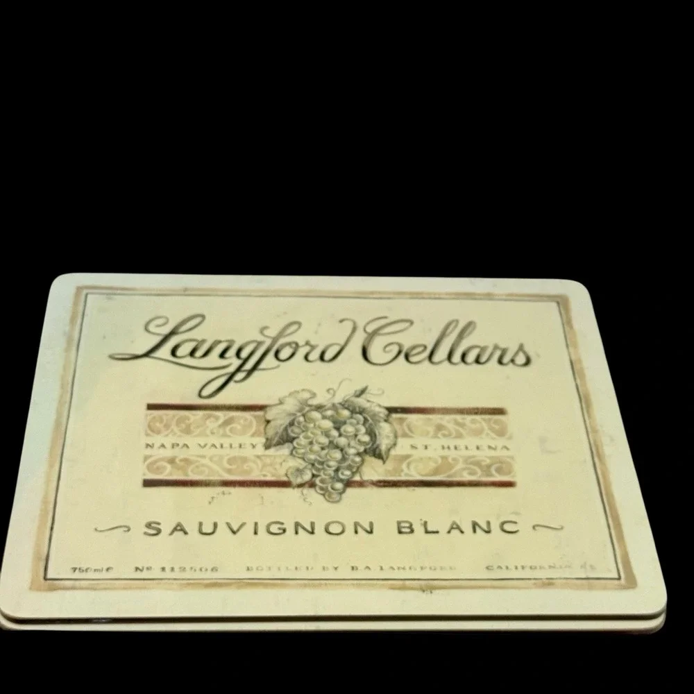 Set of 6 Wine Label Cork Backed Placemats‎ Vineyard Wine Kitchen Bar Décor 11x8